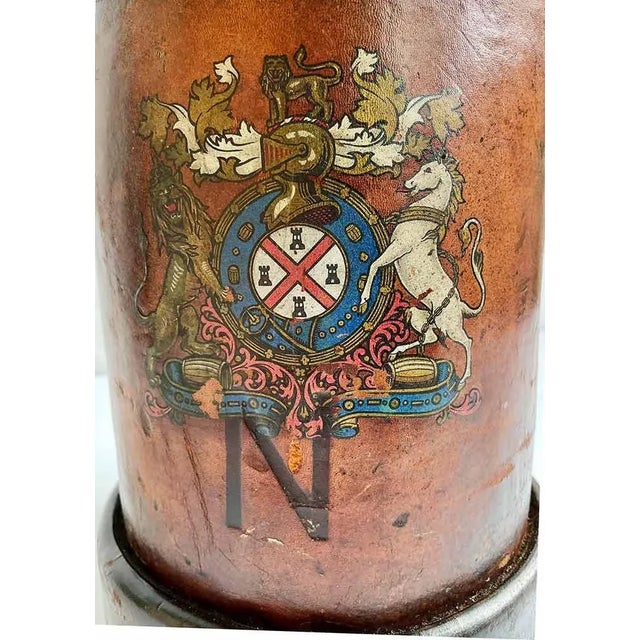 Mid 19th Century Antique Fire Bucket - Leather With Coat of Arms - Made in England For Sale - Image 5 of 7