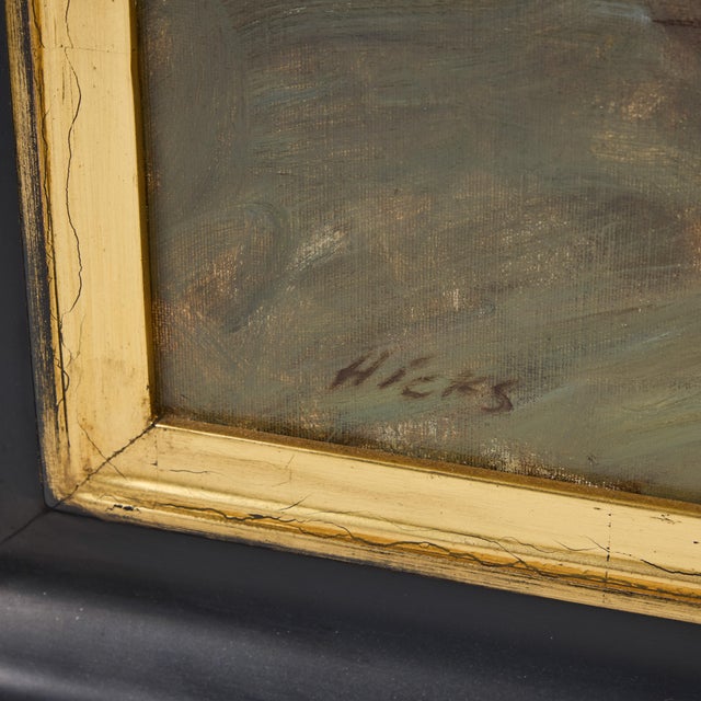 Black Late 20th Century Oil on Canvas Painting of Ron Hicks, Framed For Sale - Image 8 of 10