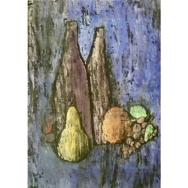 'Still Life of Fruit and Bottles' Circa 1965 For Sale In Monterey, CA - Image 6 of 6