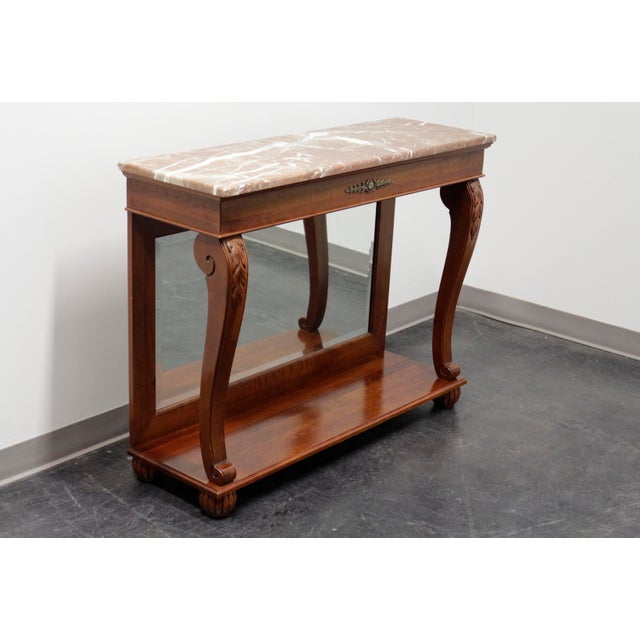 Ethan Allen Regent's Park Mahogany Marble Top Mirrored Back Console