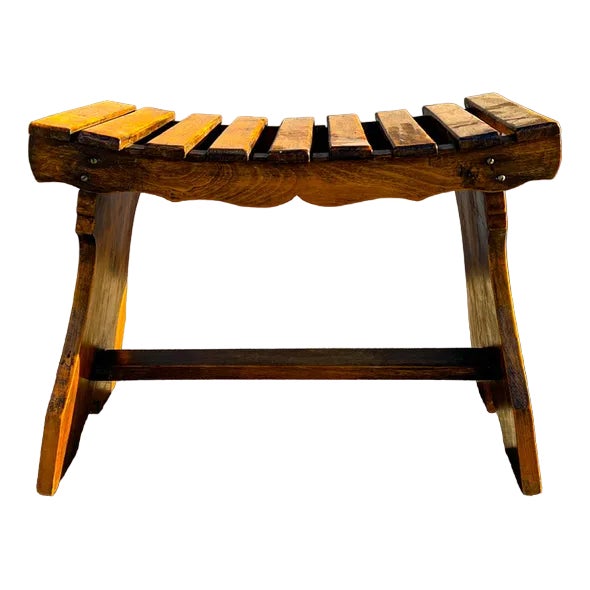 Small Slatted Bench, 1950s For Sale