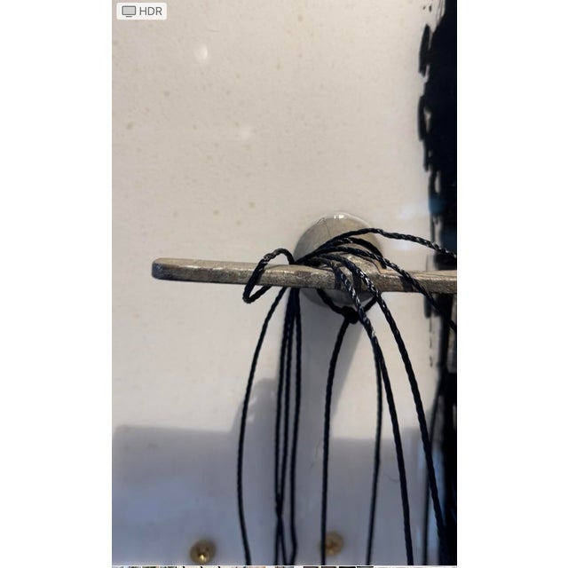 Black Abstract Acrylic Painting in Vintage Frame "Monoliths" For Sale - Image 8 of 12