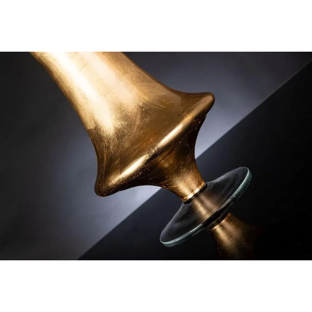 Contemporary Silvia Leaf Gold Glass Vase from VGnewtrend For Sale - Image 3 of 8