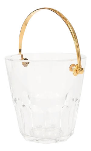 Ultra-Luxe Crystal Ice Pail with 24-Karat Gilt Handle by Baccarat