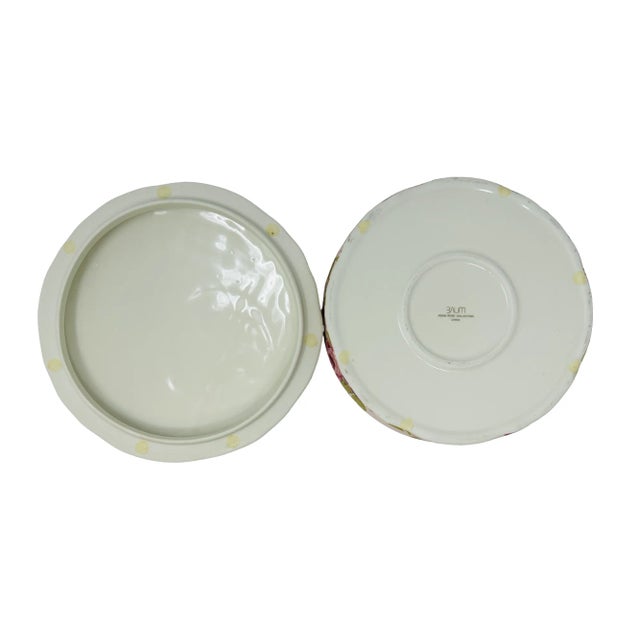 Vintage Asian Rose Collection Catch All With Lid For Sale - Image 12 of 13