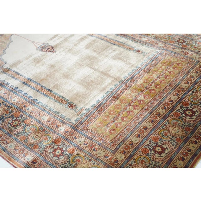 Antique Silk Tabriz Rug 3'9'' X 5'8'' For Sale - Image 10 of 12