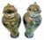 Ceramic Pair of Mid 20th Century Chinese Porcelain Famille Rose Reproduction Foo Dog Temple Jars For Sale - Image 7 of 9