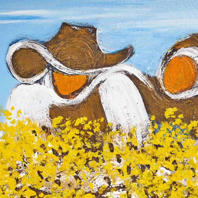 Costanza Mantovani, Women and Brooms, 2000s, Oil on Canvas For Sale - Image 4 of 9