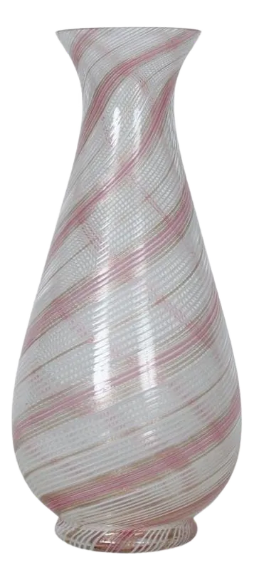 Dino Martens Mezza Filigrana Pink, White & Rose Gold Murano Style