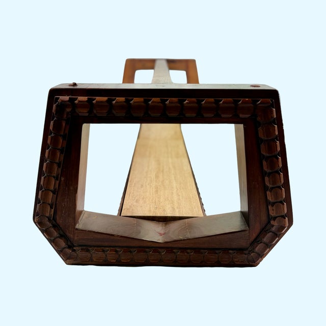 Brutalist 1960s Mexican Brutalist Carved Coffee Table With Travertine Shelf For Sale - Image 3 of 5