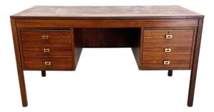 Modernist Rosewood Desk With Four Drawers