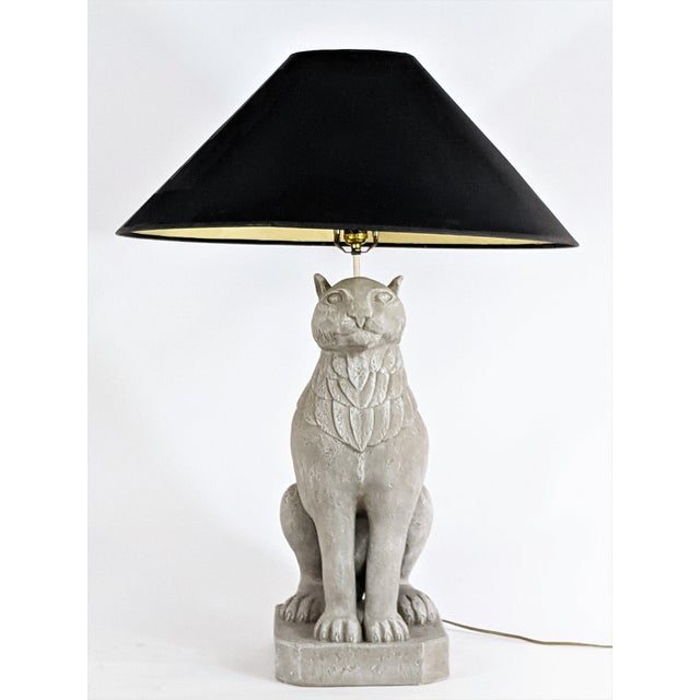Vintage Egyptian Cat Goddess Lamp | Chairish