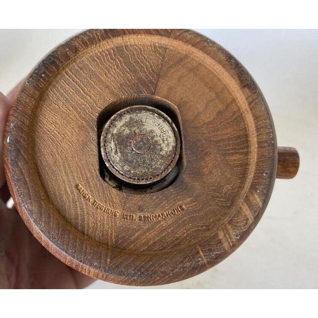 1950s 1960s Danish Modern Carved Teak Pepper Grinder Set by Jens Quistgaard For Sale - Image 5 of 9