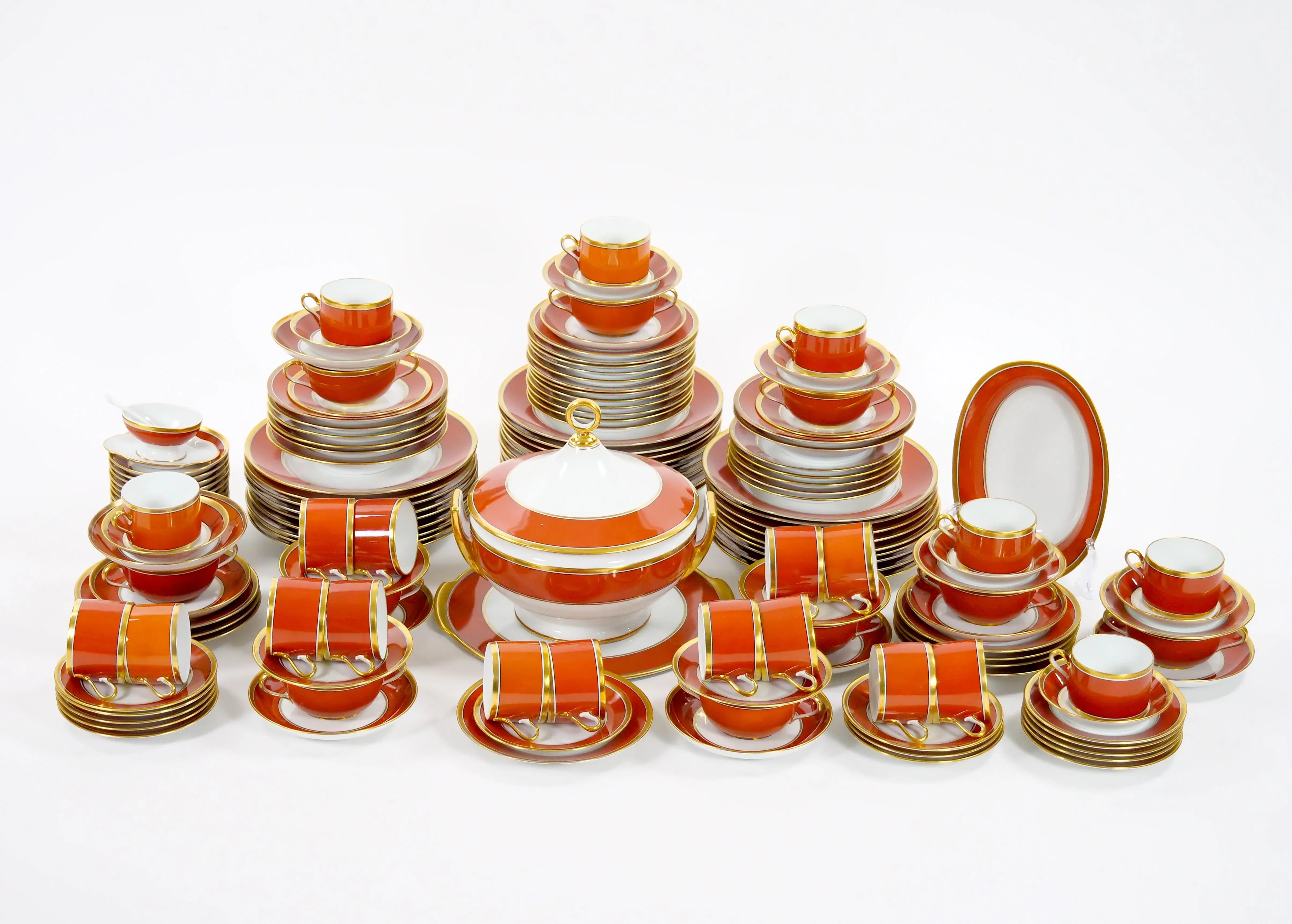 Richard Ginori 食器セット チェリー柄 de-5 Richard Ginori Burnt Orange Contessa Extensive Dinnerware Service