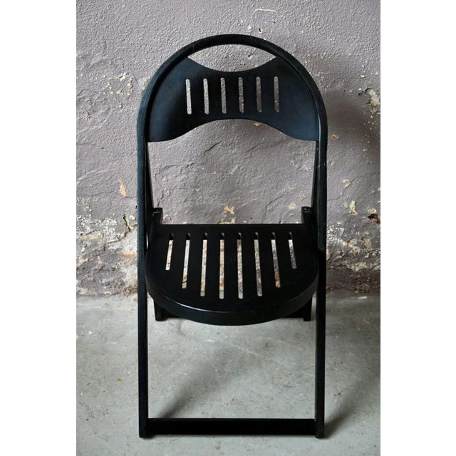 1970s Tric Folding Chair in Black Wood by Achille Castiglioni, 1970s For Sale - Image 5 of 10