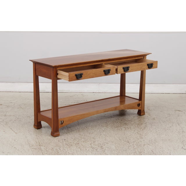 Stickley Stickley Highlands Mission Cherry 2 Drawer Sofa Table For Sale - Image 4 of 18