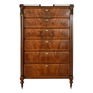 Dutch 20th Century Mahogany Empire Style Tallboy For Sale