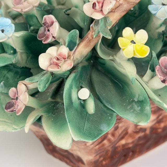 Vintage Ceramic Flower Basket from Capodimonte, Italy 1960s For Sale - Image 16 of 17