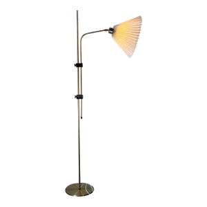 Brass Floor Lamp With Adjustable Swing Arm Danish Mid-Century Modern 1960s