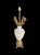 Vintage Huge Marbro Style Porcelain Urn Candleabra Style Raised Leaf Brass Table Lamp For Sale - Image 9 of 12