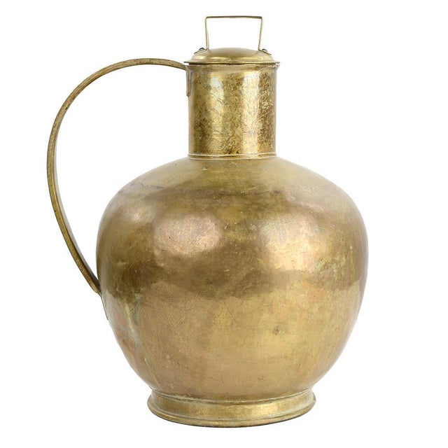 Metal Vintage Golden Vase in Brass For Sale - Image 7 of 7