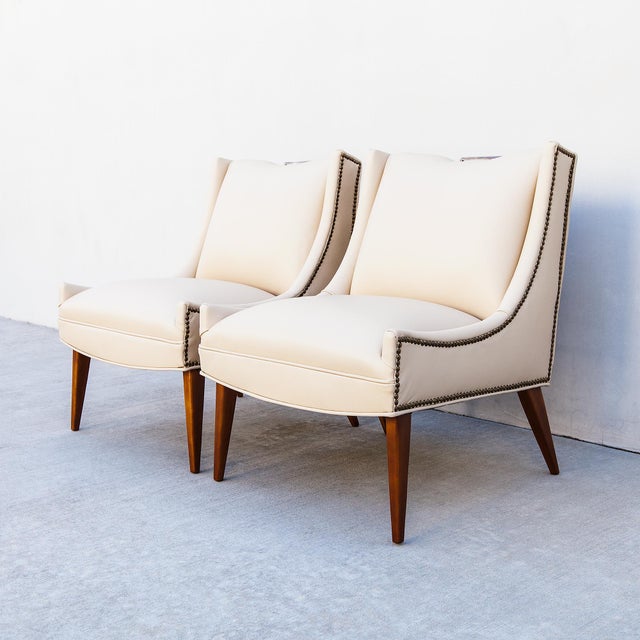 Wood Restored 1950s Mid Century Modern Selig Lounge Chairs in Edelman Leather For Sale - Image 7 of 15