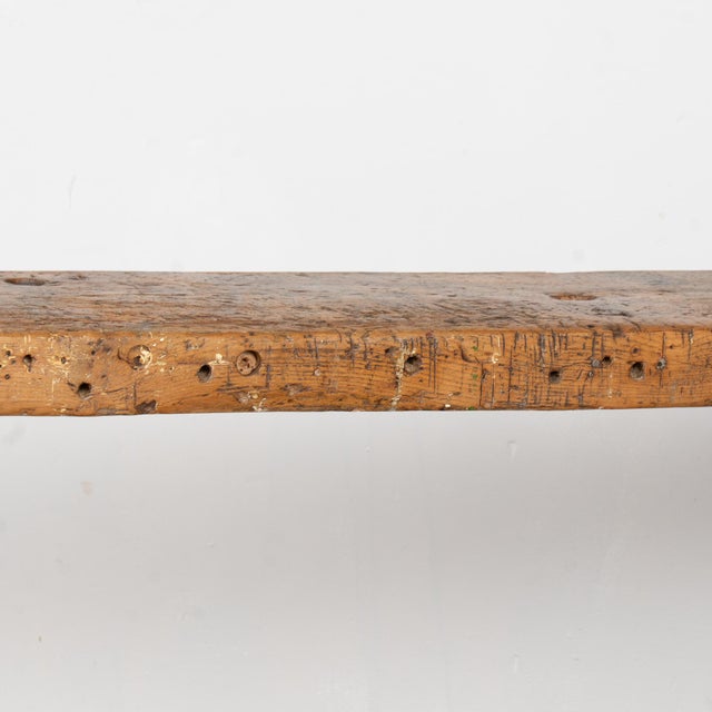 19th Century Rustic Carpenter's Workbench Console Table From France For Sale - Image 14 of 18