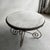 Gray Hollywood Regency Scrolled Steel and Marble Round Dining Table For Sale - Image 8 of 11