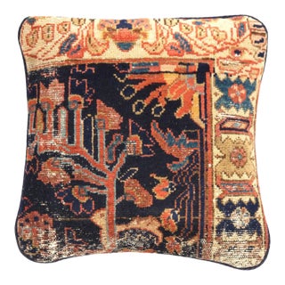 Pasargad Vintage Hand Knotted Farahan Rug Pillow For Sale