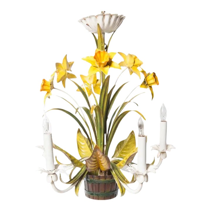 Italian Metal Daffodil Chandelier Chairish