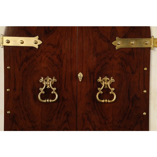 Aldo Tura Lacquered Goatskin, Rosewood and Brass Italian Bar Cabinet, 1950s For Sale - Image 14 of 18