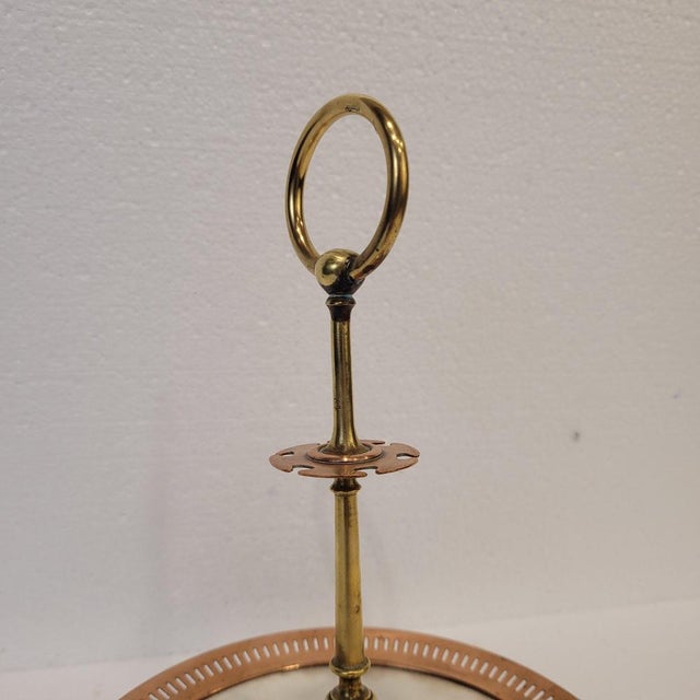 Blue Dumb Server in Brass and Porcelain, France, 1950s For Sale - Image 8 of 18