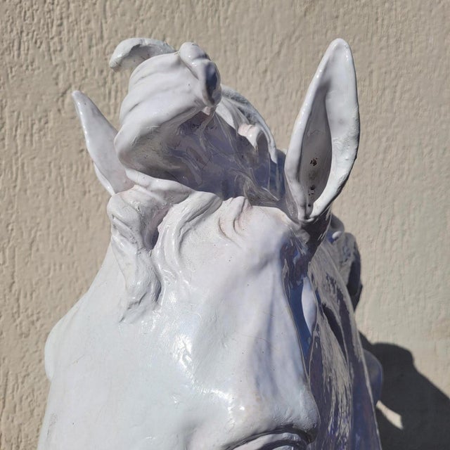 Italian Artist, Horse Heads, 20th Century, Ceramic, Set of 2 For Sale - Image 18 of 18