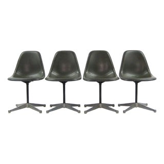 Set of Eames upholstered side chairs by Herman Miller For Sale