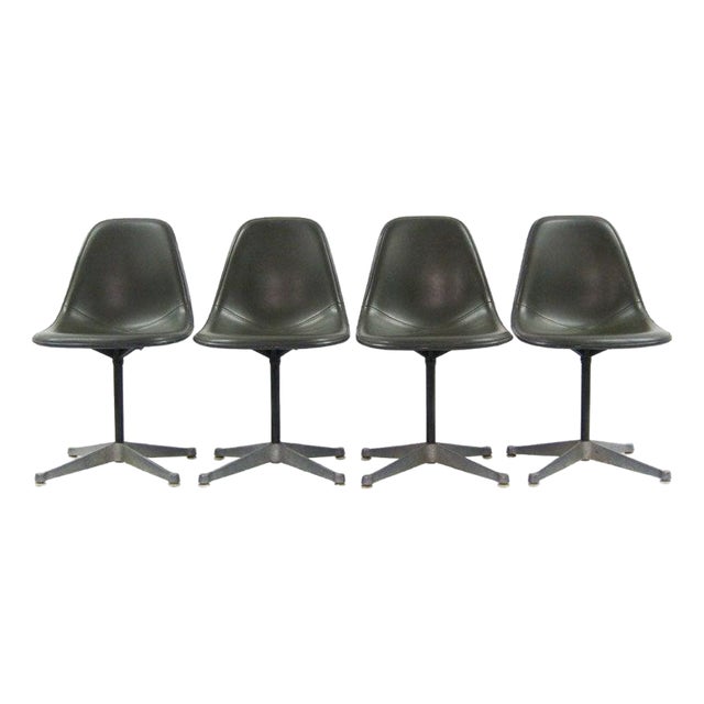 Set of Eames upholstered side chairs by Herman Miller For Sale