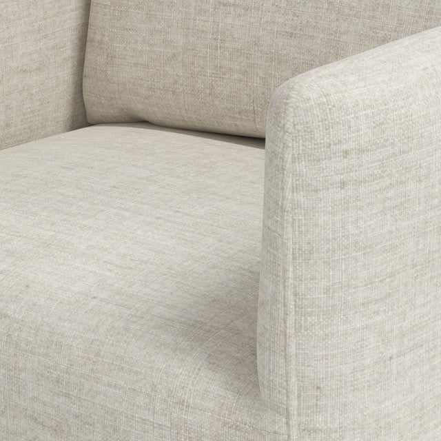 Textile Stoffer Home x Cloth & Company Lindy Slipcover Dining Arm Chair in Relaxed Linen Zinc For Sale - Image 7 of 7