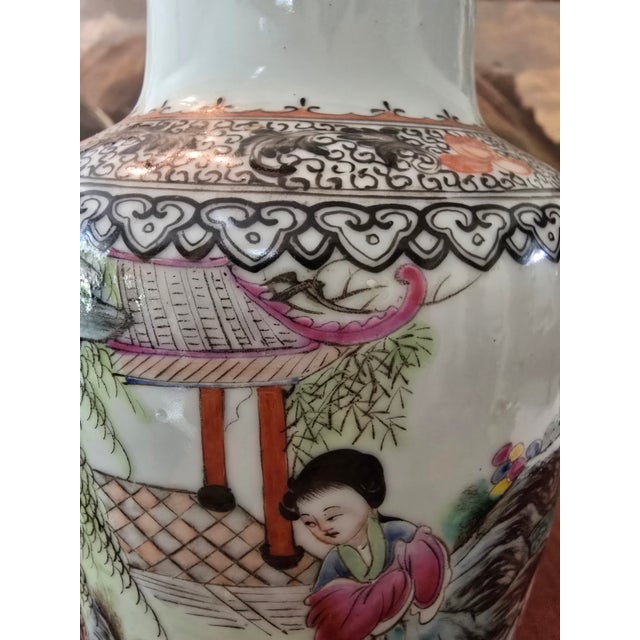 Antique Chinese Porcelain Signed Stamped Vase For Sale - Image 13 of 15