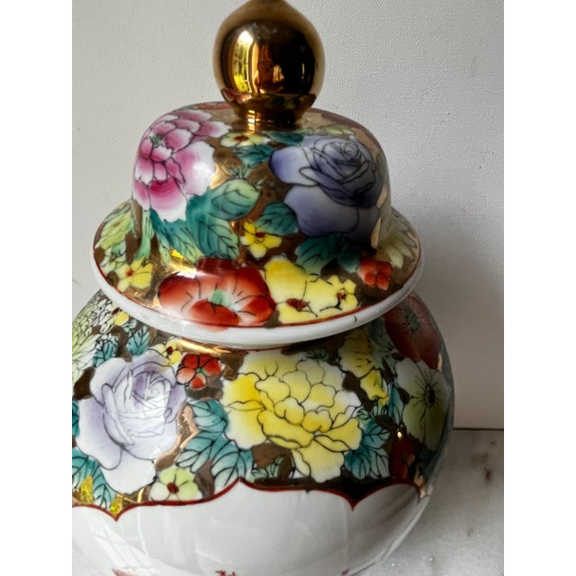 Vintage Chinese Porcelain Oriental Ginger Jar Urn Vase W/ Floral Birds Design For Sale In Greensboro - Image 6 of 16