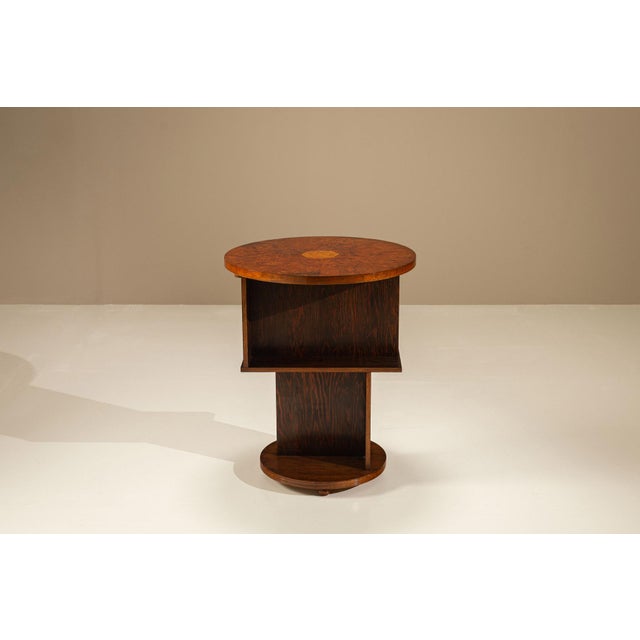 Amsterdam School Side Table in Palisander and Burl Veneer, the Netherlands, 1920s For Sale - Image 6 of 13
