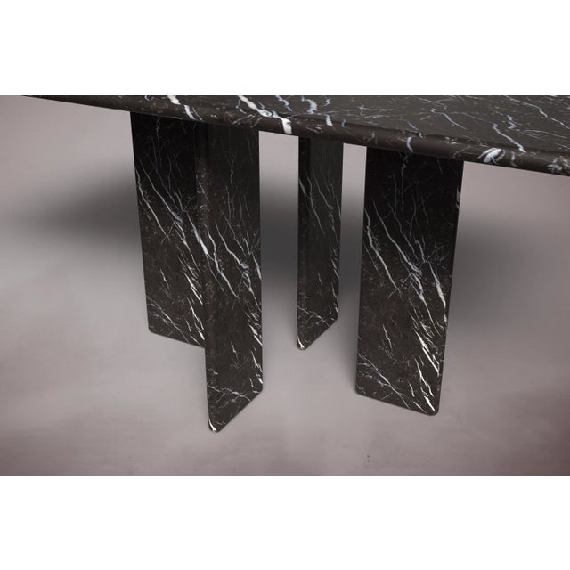 Not Yet Made - Made To Order Luna Rectangular Alexander Black Marble Dining Table 80" For Sale - Image 5 of 5