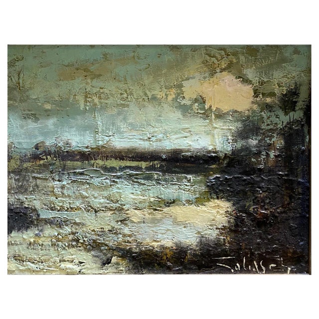 William Goliasch, Sunset in Camargue, Oil on Canvas, 1973 For Sale