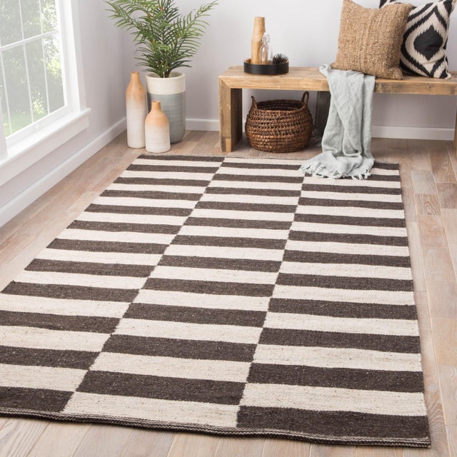 Jaipur Living Demi Handmade Stripe Brown Cream Area Rug 8 X 10 Chairish