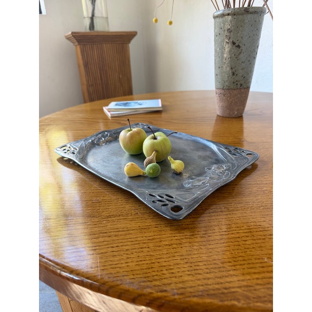 Vintage Belle Époque Pewter Tray, 1900s For Sale - Image 14 of 18