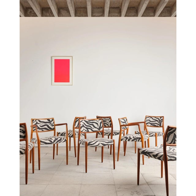 Mid-Century Modern Teak Model 80 Dining Chairs and Model 65 Armchairs by Niels O. Møller for j.l. Møllers, Denmark, 1960s, Set of 8 For Sale - Image 3 of 18