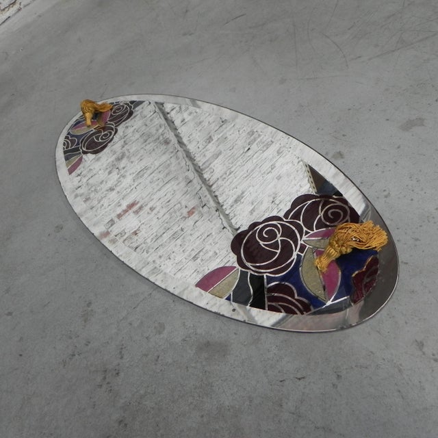 Art Deco Oval Mirror, 1920s For Sale - Image 3 of 11