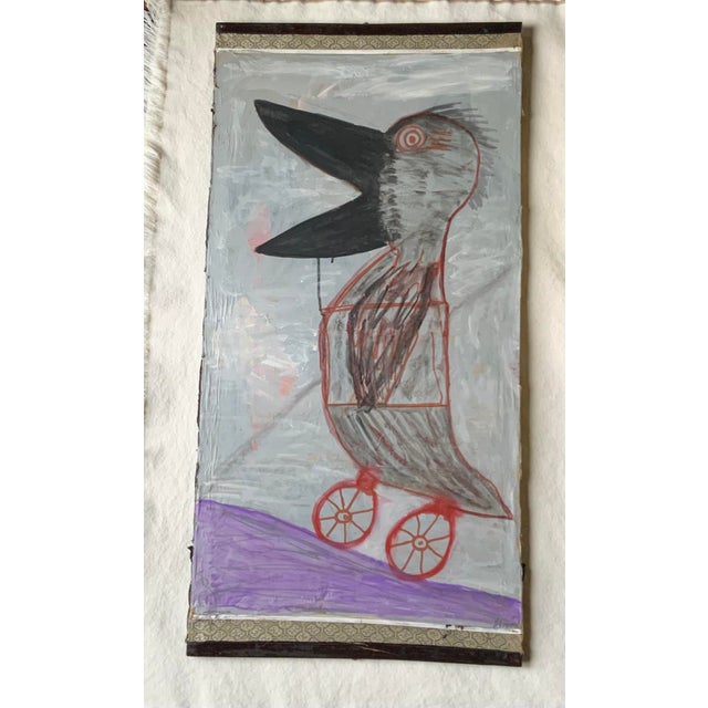 Paper Anthropomorphic Art, Painting on Paper For Sale - Image 7 of 9