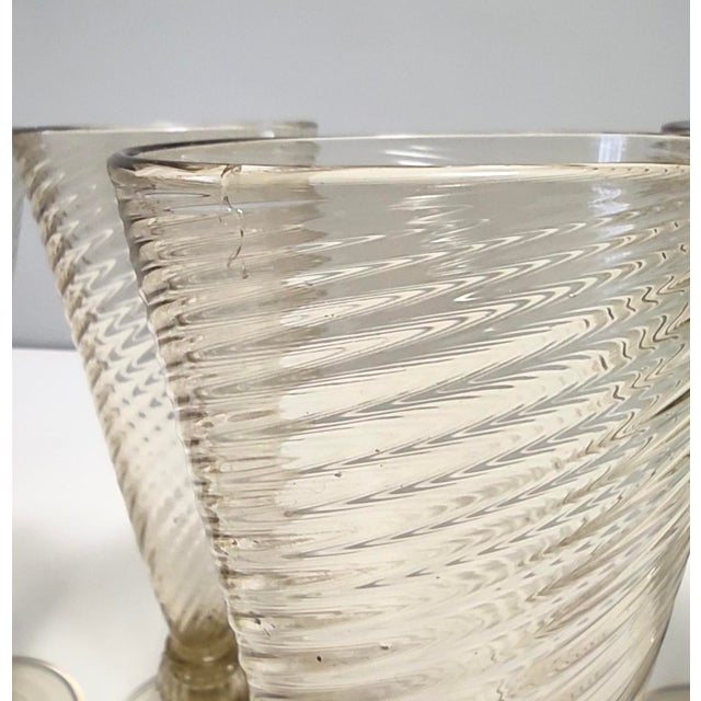 Vintage Amber Murano Drinking Glasses by Vittorio Zecchin, 1930s, Set of 6 For Sale - Image 8 of 11