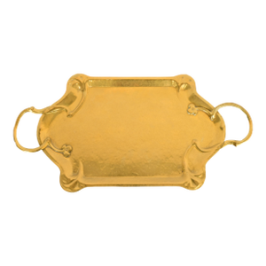 Liberty & Co. Style English Arts & Crafts Hammered Brass Handled Serving Tray