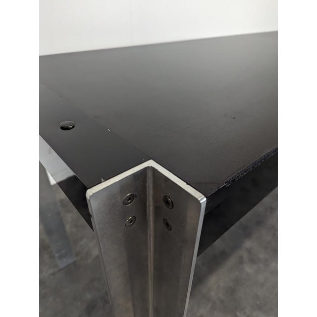 Aluminum and Wood Desk by Georges Frydman for E.F.A For Sale - Image 4 of 6