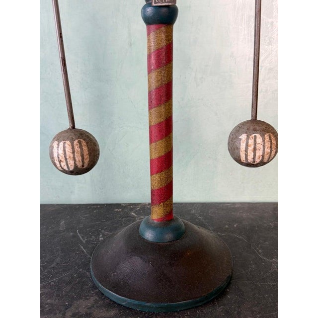 Red Vintage Folk Art Strongman Carnival Balance Toy Sculpture For Sale - Image 8 of 11
